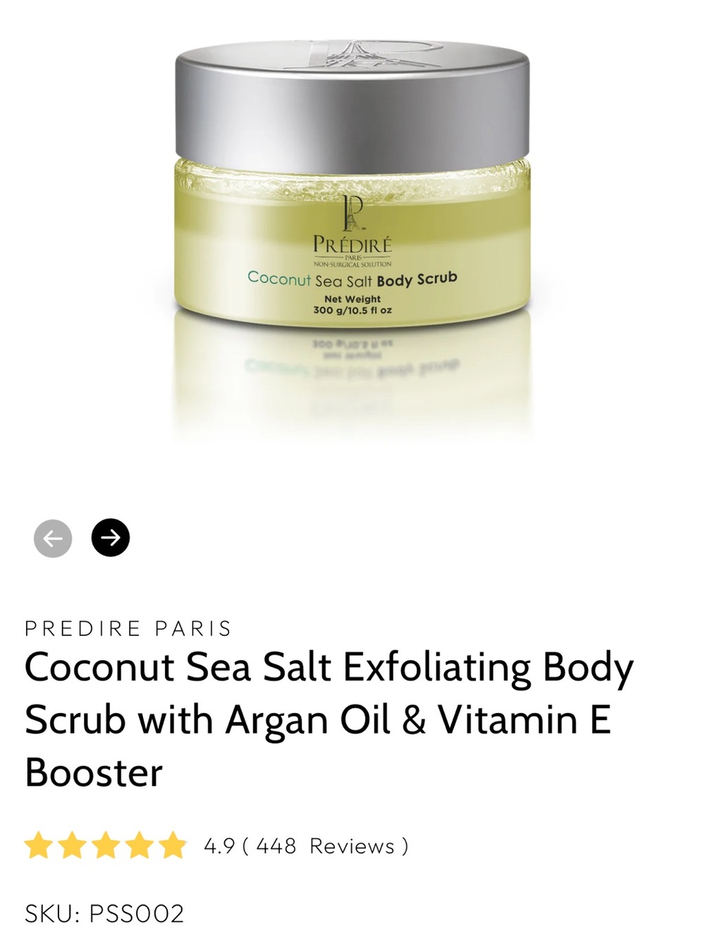 Prédiré Paris Coconut Sea Salt Body Scrub — Cream